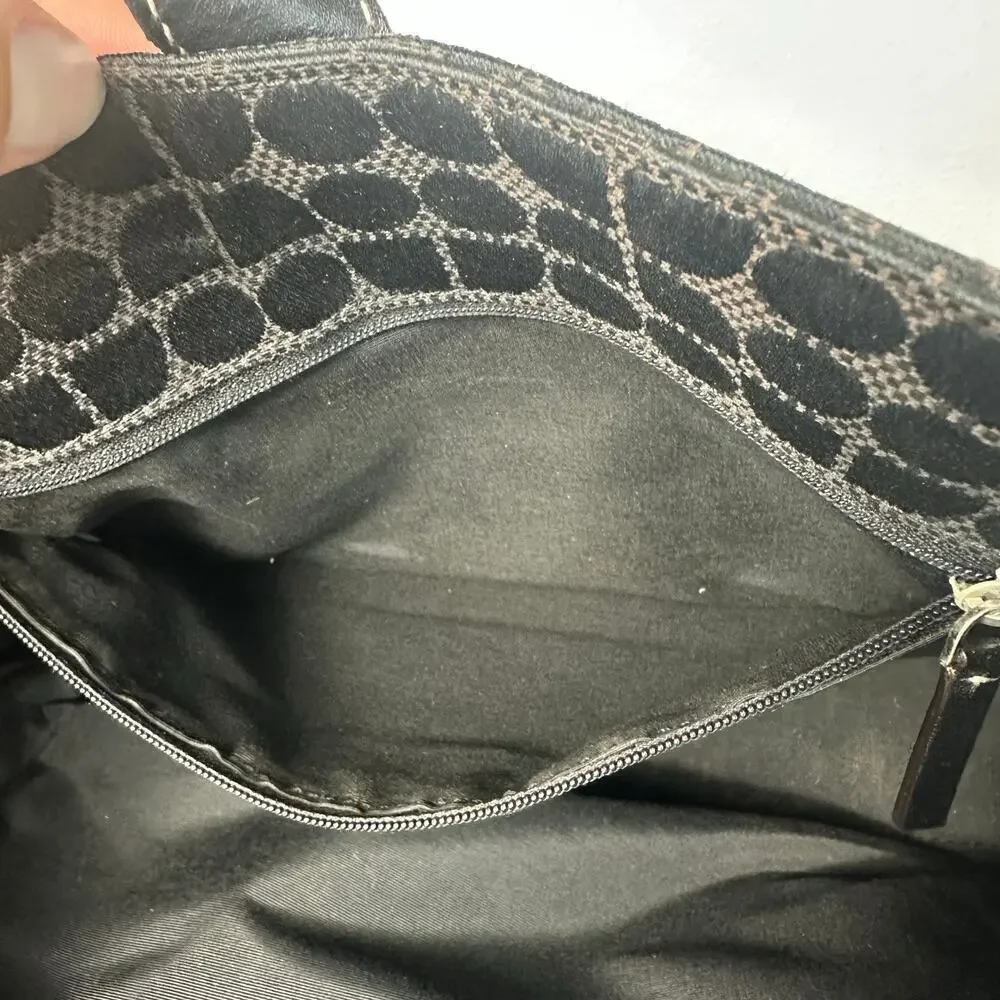 Kate Spade Bag Vintage Tote Shoulder Bag Nylon Fabric Leather Black